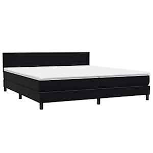 Box spring postel s matrací a LED černá 180x210 cm samet - obrázek 5