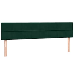 Box spring postel s matrací a LED tmavě zelená 200x210 cm samet - obrázek 7