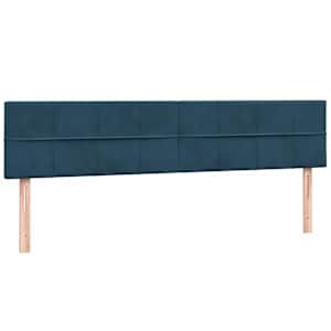 Box spring postel s matrací a LED tmavě modrá 200x210 cm samet - obrázek 7