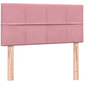Box spring postel s matrací a LED růžová 80x220 cm samet - obrázek 7