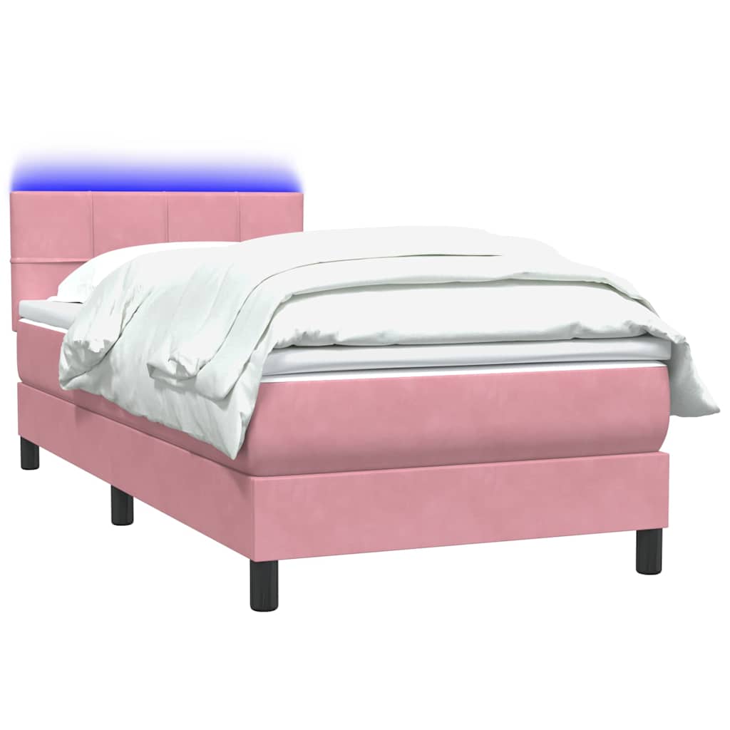 Thumbnail - vidaXL Boxspringbett mit Matratze Rosa 100x220 cm Samt