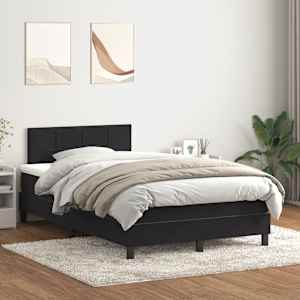 Box spring postel s matrací a LED černá 120x220 cm samet - obrázek 3