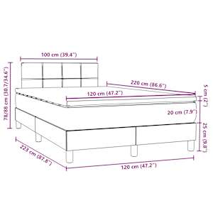 Box spring postel s matrací a LED růžová 120x220 cm samet - obrázek 16