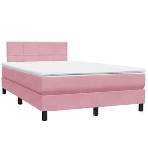 Box spring postel s matrací a LED růžová 120x220 cm samet - obrázek 5
