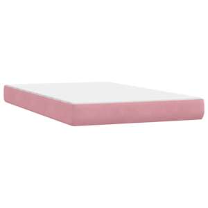 Box spring postel s matrací a LED růžová 120x220 cm samet - obrázek 8