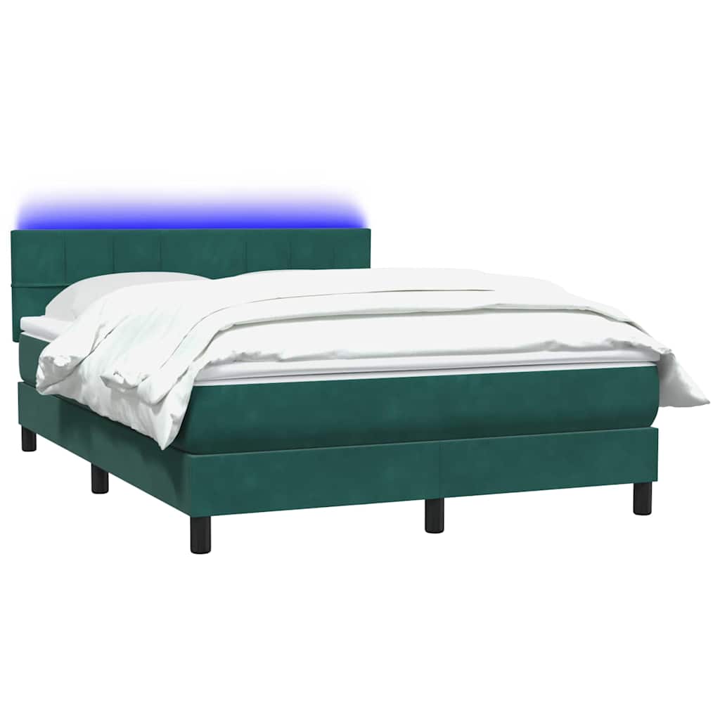 Thumbnail - vidaXL Boxspringbett mit Matratze Dunkelgrün 140x220 cm Samt