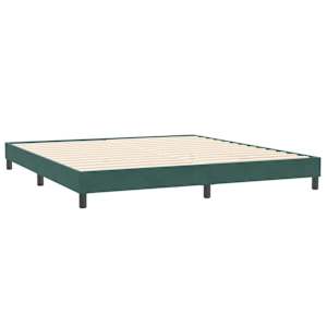 Box spring postel s matrací a LED tmavě zelená 180x220 cm samet - obrázek 6
