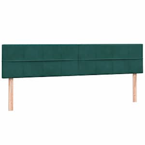 Box spring postel s matrací a LED tmavě zelená 180x220 cm samet - obrázek 7