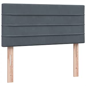 Box spring postel s matrací a LED tmavě šedá 80x210 cm samet - obrázek 8
