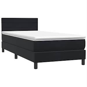Box spring postel s matrací a LED černá 90x210 cm samet - obrázek 5