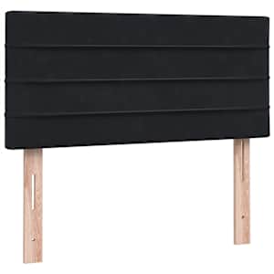 Box spring postel s matrací a LED černá 90x210 cm samet - obrázek 8