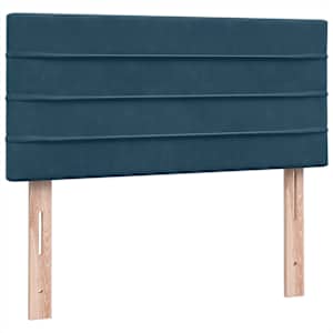 Box spring postel s matrací a LED tmavě modrá 100x210 cm samet - obrázek 8
