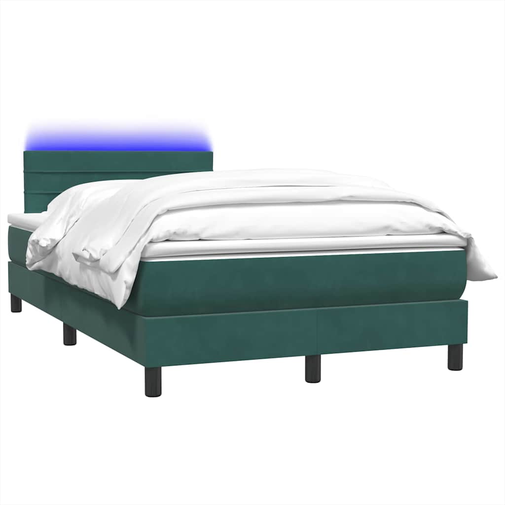 Thumbnail - vidaXL Boxspringbett mit Matratze Dunkelgrün 120x210 cm Samt