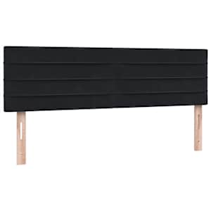 Box spring posteljni z vzmetnico LED črn 140x210 cm žamet - slika 8