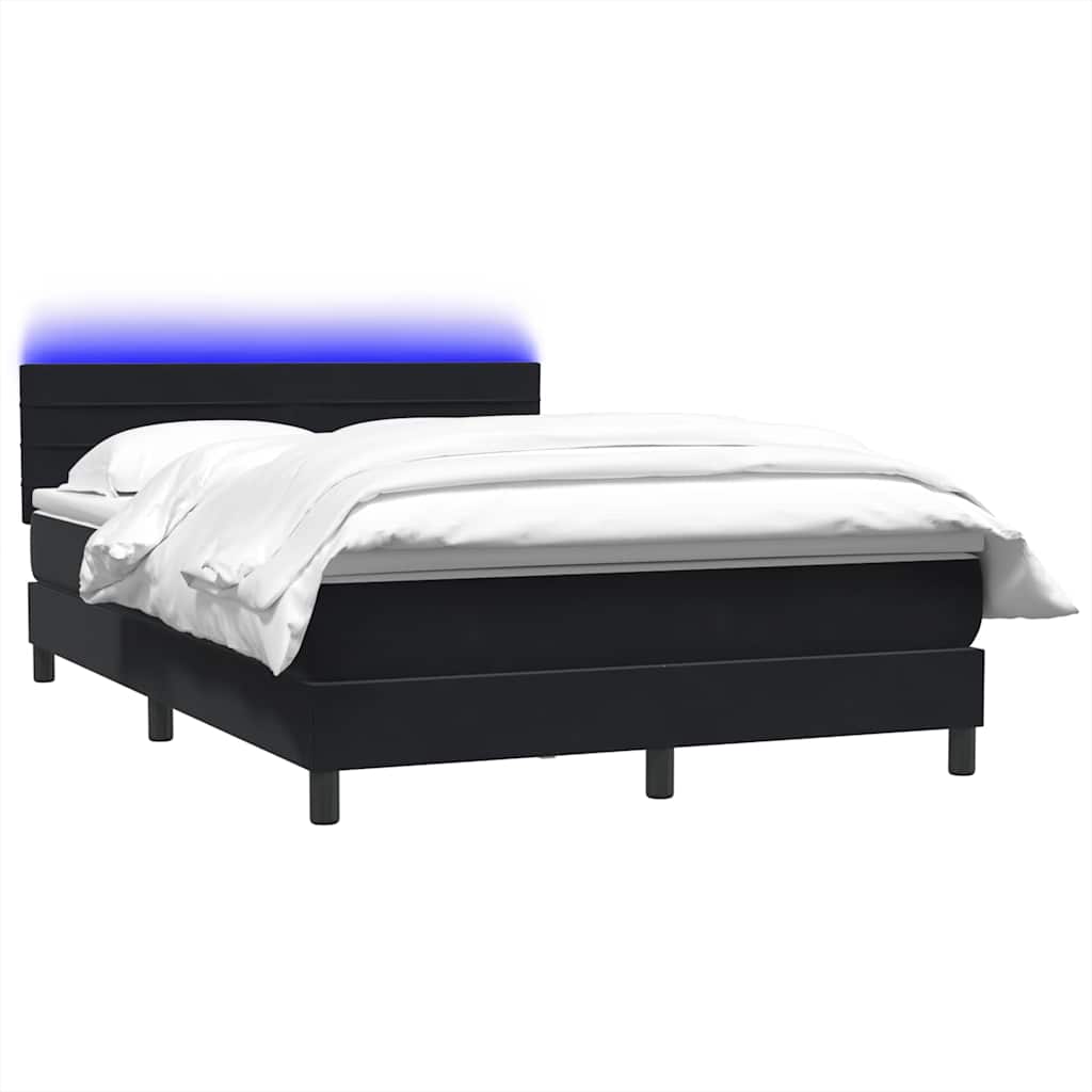 Thumbnail - vidaXL Boxspringbett mit Matratze & LED Schwarz 160x210 cm Samt