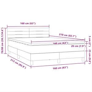 Box spring postel s matrací a LED černá 160x210 cm samet - obrázek 16