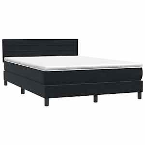 Box spring postel s matrací a LED černá 160x210 cm samet - obrázek 5
