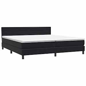 Box spring postel s matrací a LED černá 180x210 cm samet - obrázek 5