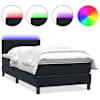 vidaXL kontinentaalvoodi madrats ja LED, must, 80x220 cm, samet