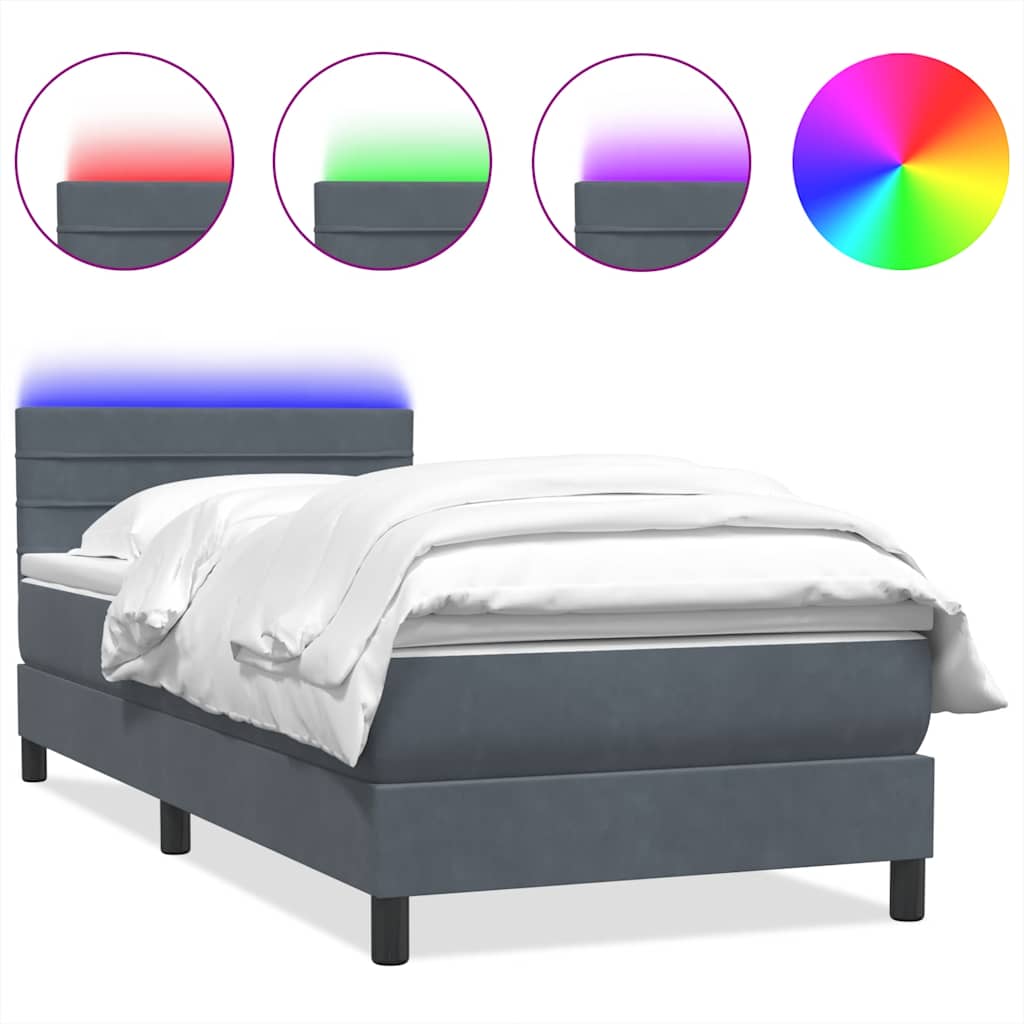 vidaXL µ²¬ Boxspring µ £± & LED £  90x220 µ. µ»½