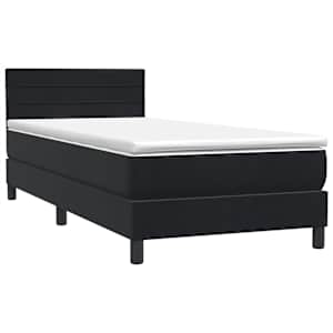 Box spring postel s matrací a LED černá 90x220 cm samet - obrázek 5