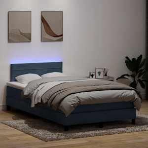 Box spring postelja z vzmetnico LED Temno siva 120x220 cm Velvet
