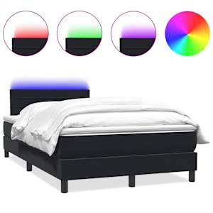 Box spring postel s matrací a LED černá 120x220 cm samet - obrázek 2