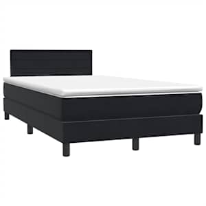 Box spring postel s matrací a LED černá 120x220 cm samet - obrázek 5