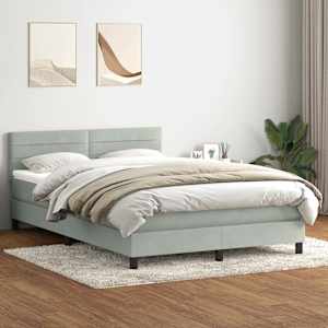 Box spring postel s matrací a LED světle šedá 160x220 cm samet - obrázek 4