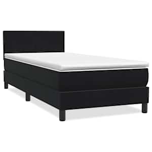 Box spring postel s matrací a LED černá 90x210 cm samet - obrázek 3