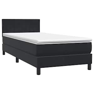 Box spring postel s matrací a LED černá 90x210 cm samet - obrázek 5