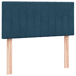 Box spring postel s matrací a LED tmavě modrá 100x210 cm samet - obrázek 7