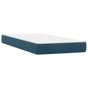 Box spring postel s matrací a LED tmavě modrá 100x210 cm samet - obrázek 8