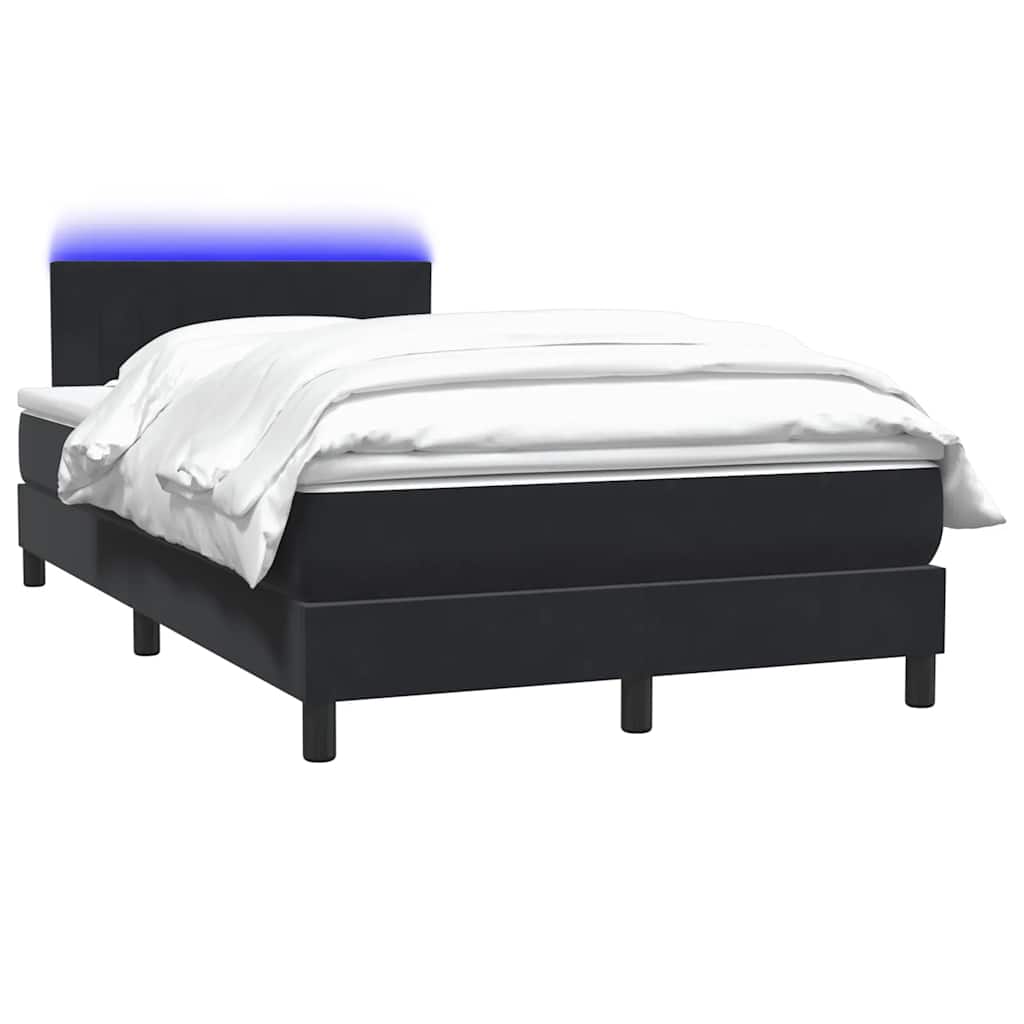 Thumbnail - vidaXL Boxspringbett mit Matratze & LED Schwarz 120x210 cm Samt