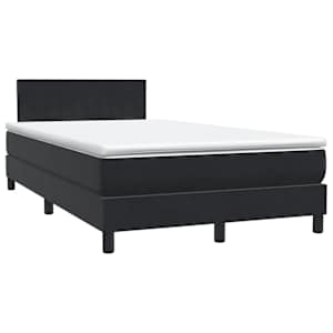 Box spring postel s matrací a LED černá 120x210 cm samet - obrázek 5