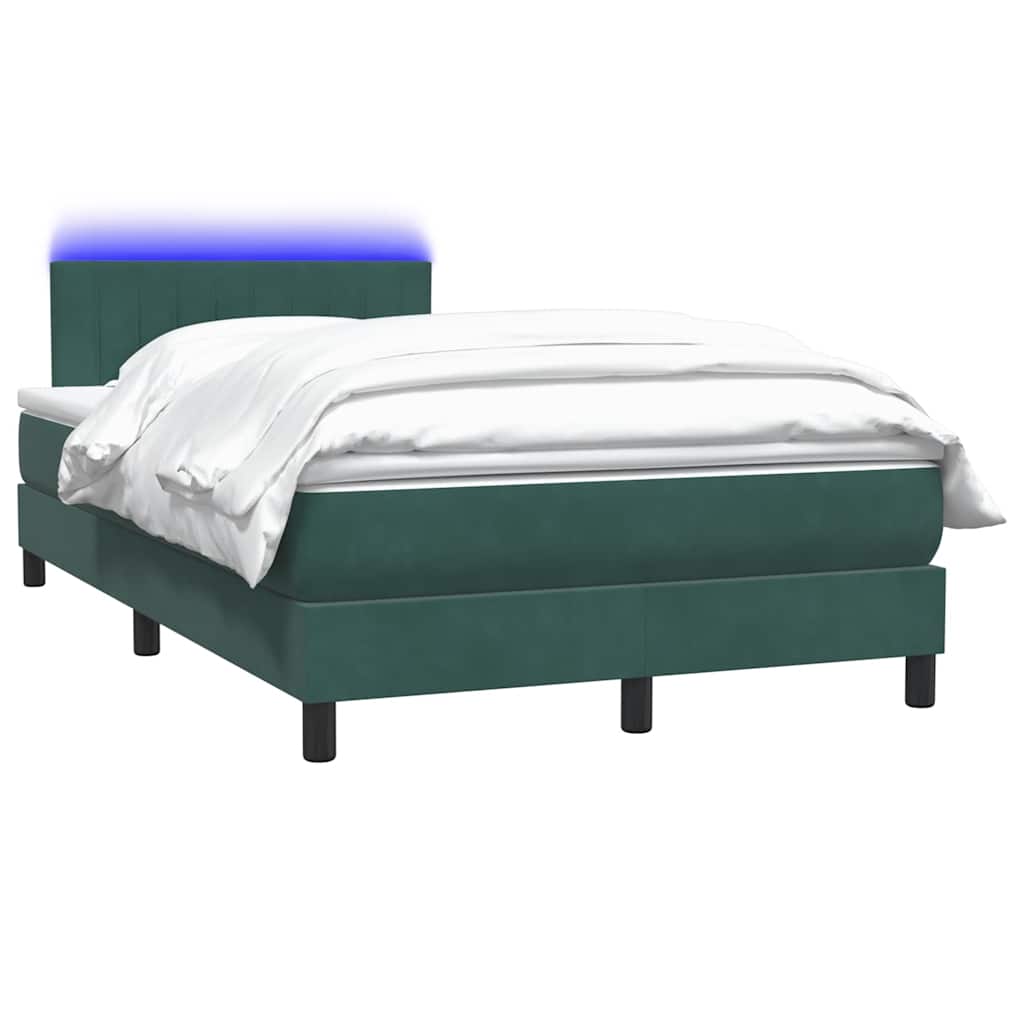 Thumbnail - vidaXL Boxspringbett mit Matratze Dunkelgrün 120x210 cm Samt