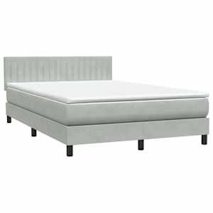 Box spring postel s matrací a LED světle šedá 160x210 cm samet - obrázek 5