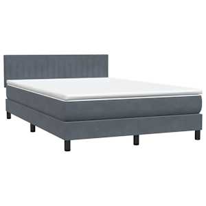 Box spring postel s matrací a LED tmavě šedá 160x210 cm samet - obrázek 5