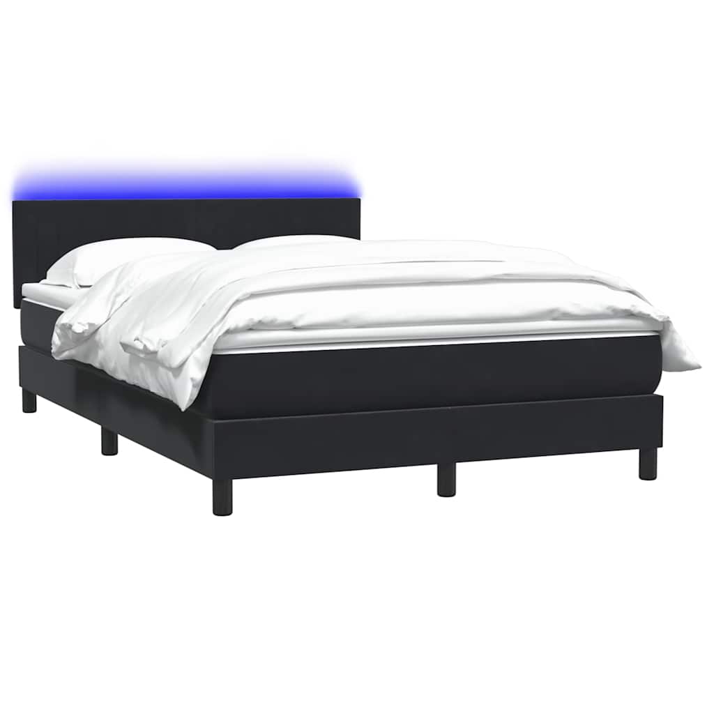 Thumbnail - vidaXL Boxspringbett mit Matratze & LED Schwarz 160x210 cm Samt