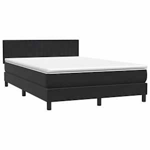Box spring postel s matrací a LED černá 160x210 cm samet - obrázek 5