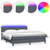 vidaXL kontinentaalvoodi madrats ja LED, tumehall, 180x210 cm, samet