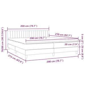 Box spring postel s matrací a LED tmavě modrá 200x210 cm samet - obrázek 16