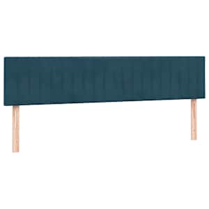 Box spring postel s matrací a LED tmavě modrá 200x210 cm samet - obrázek 7