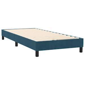 Box spring postel s matrací a LED tmavě modrá 80x220 cm samet - obrázek 6