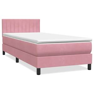 vidaXL Cama box spring con colch&oacute;n y LED terciopelo rosa 80x220 cm