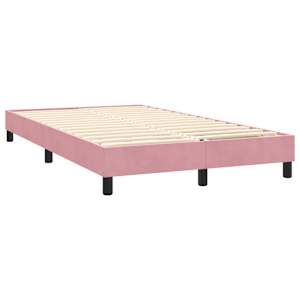 Box spring postel s matrací a LED růžová 120x220 cm samet - obrázek 6