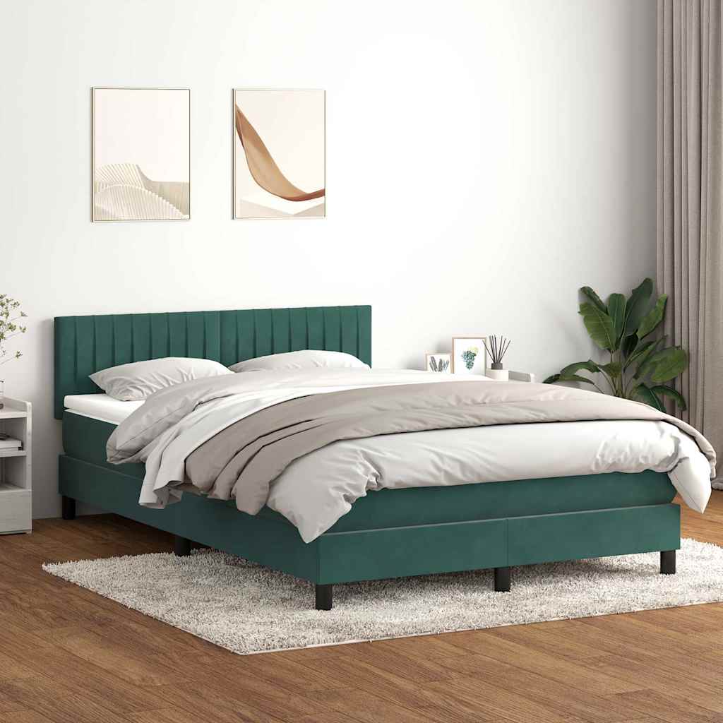 Box vedruvoodi madratsiga Tumeroheline 140x220 cm samet