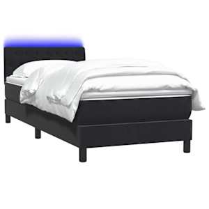 Box spring postel s matrací a LED černá 80x210 cm samet - obrázek 4
