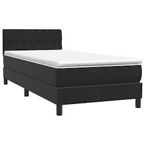Box spring postel s matrací a LED černá 90x210 cm samet - obrázek 5