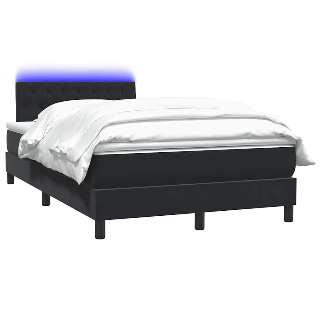 Thumbnail - vidaXL Boxspringbett mit Matratze & LED Schwarz 120x210 cm Samt